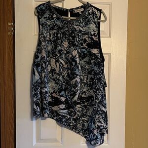 Abstract Print Sleeveless Top